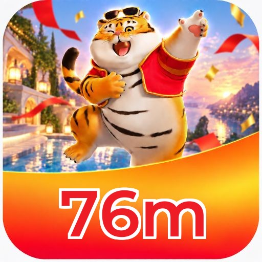 Interface da plataforma 76m mostrando slots populares e bônus de boas-vindas